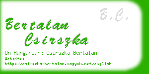 bertalan csirszka business card